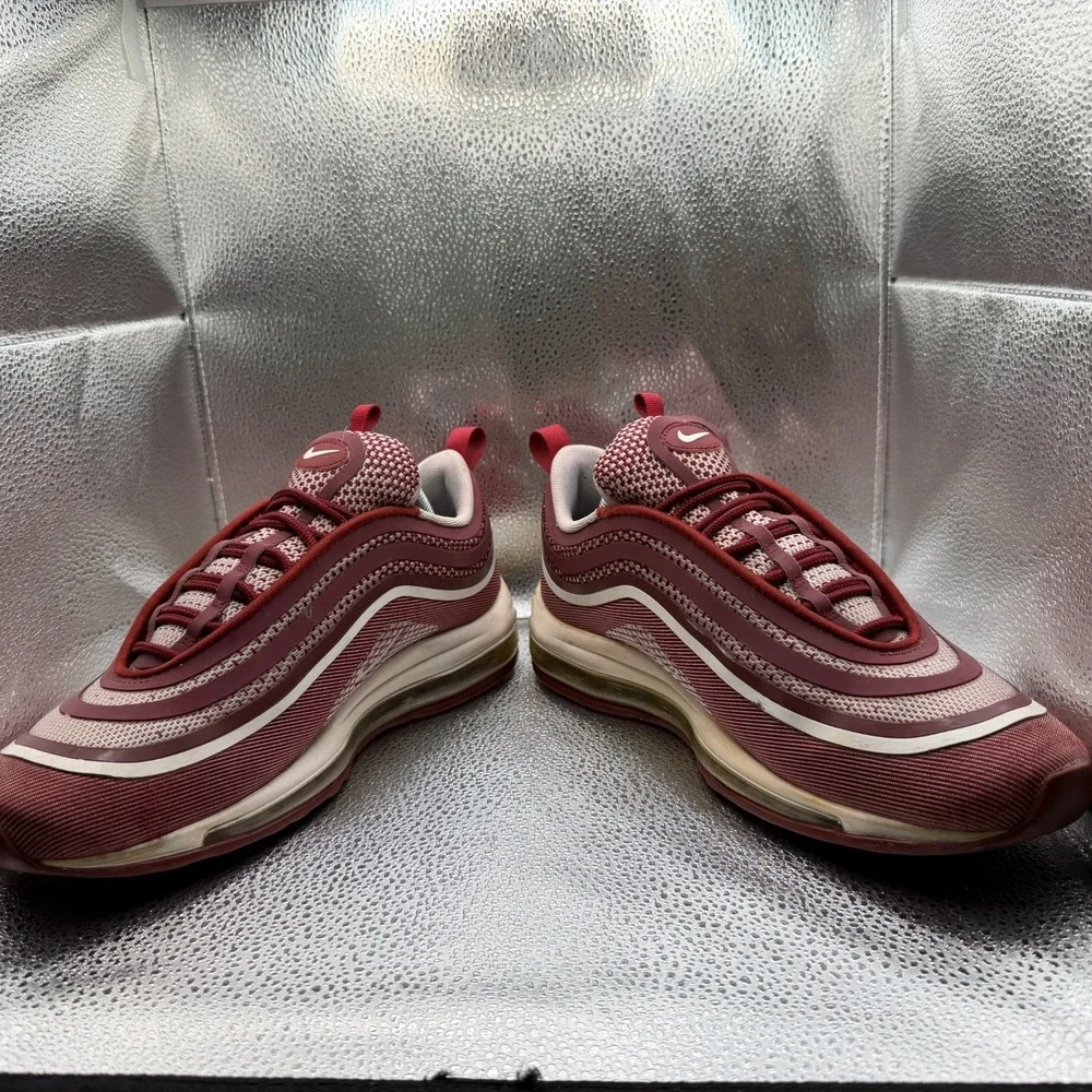 Size 9.5 Nike Air Max 97 Ultra '17 Team Red Maroon Mens Lace-Up Shoes 918356-601